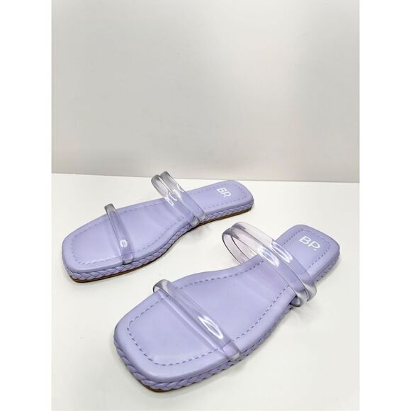 Nordstrom BP Viola Lilac Braided Flat Slide Sandals Size 6 Square Open Toe - Picture 2 of 7
